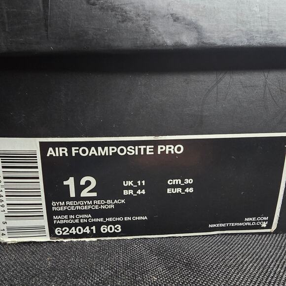 Size 12 - Nike Air Foamposite Pro Gym Red VNDS OG Box - Picture 10 of 10